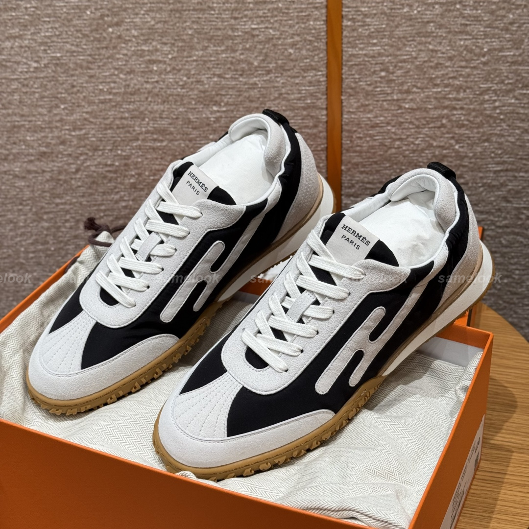 올수공 에르메스 JET 스니커즈 블랙 화이트 (남성)